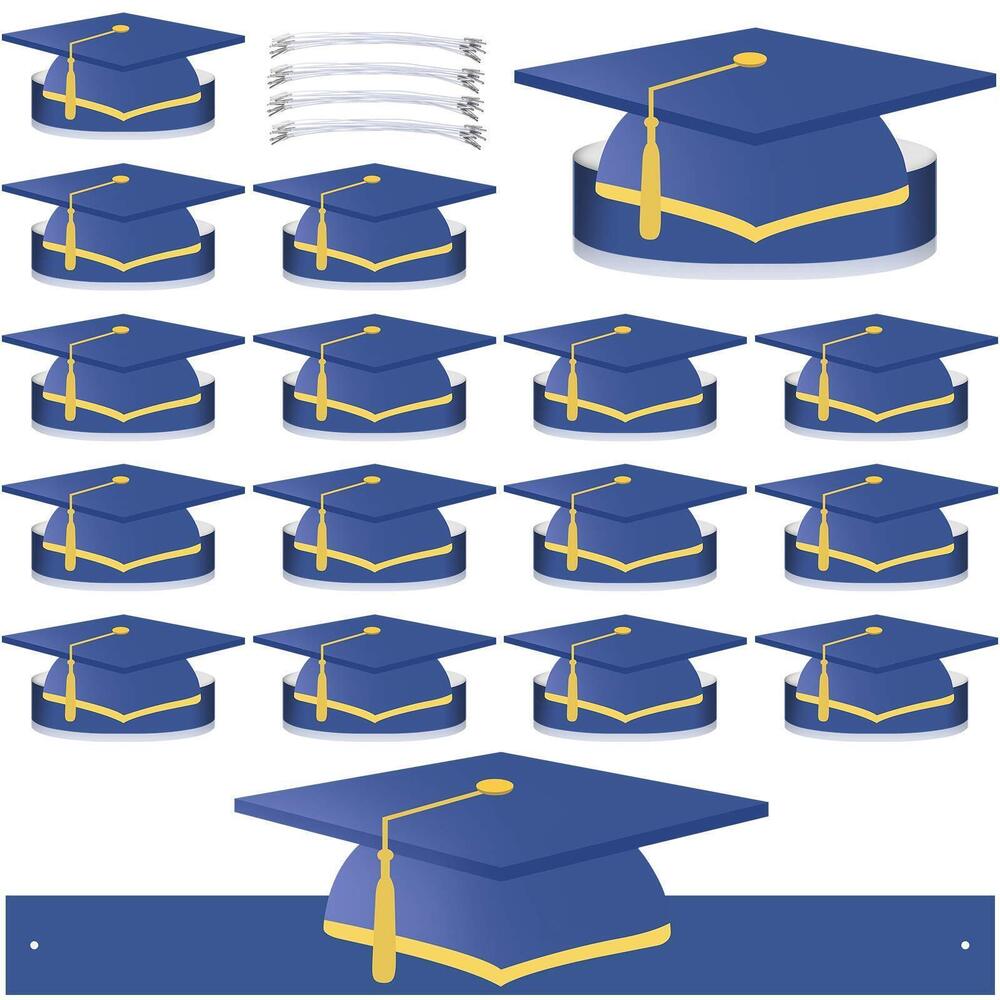 5481 40 Pcs Paper Graduation Hats Class of 2025 Adjustable Paper Graduate